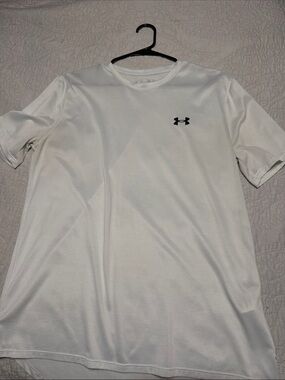 Under Armour White Short-Sleeve Crew Tee with Black Logo